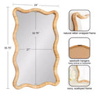 Specchio Rahfy Rettangolare Ondulato in Rattan Naturale 24"X36"