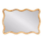 Specchio Rahfy Rettangolare Ondulato in Rattan Naturale 24"X36"