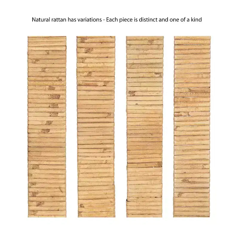 Specchio Rahfy Rettangolare Ondulato in Rattan Naturale 24"X36"