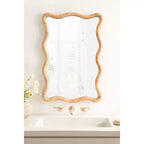 Specchio Rahfy Rettangolare Ondulato in Rattan Naturale 24"X36"