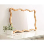 Specchio Rahfy Rettangolare Ondulato in Rattan Naturale 24"X36"
