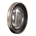 Specchio da parete decorativo rotondo Patterson nero: cornice moderna in resina, specchio da parete da 40 cm