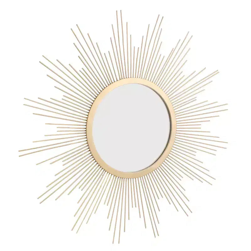 Specchio da parete a raggiera in metallo dorato da 23"