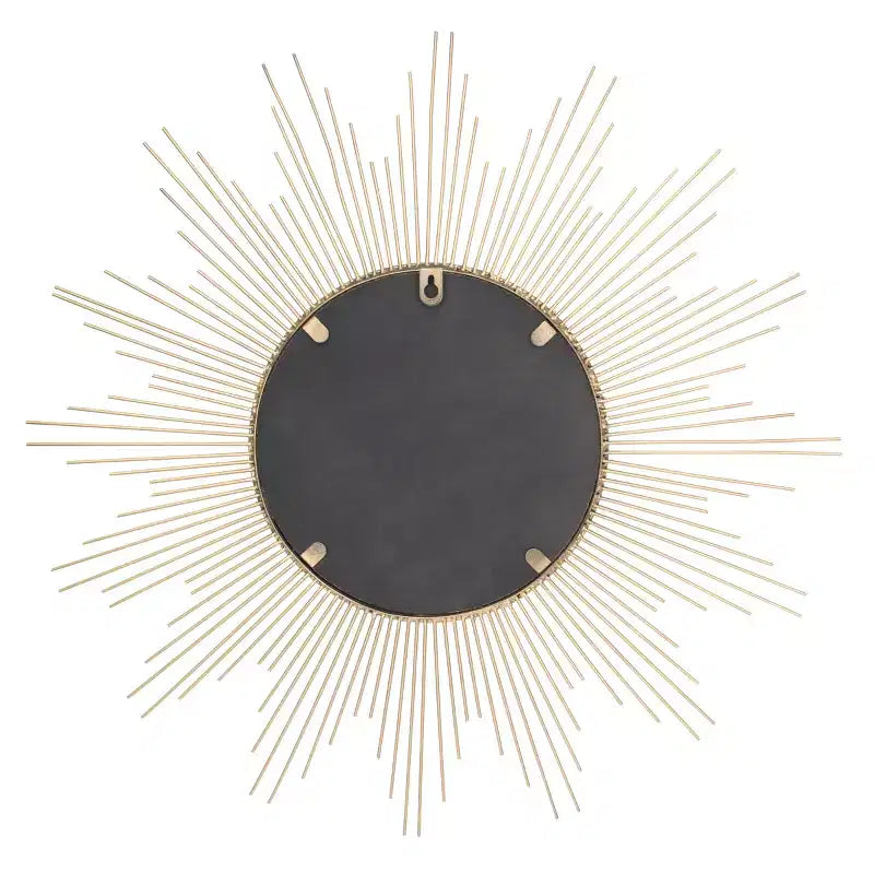 Specchio da parete a raggiera in metallo dorato da 23"