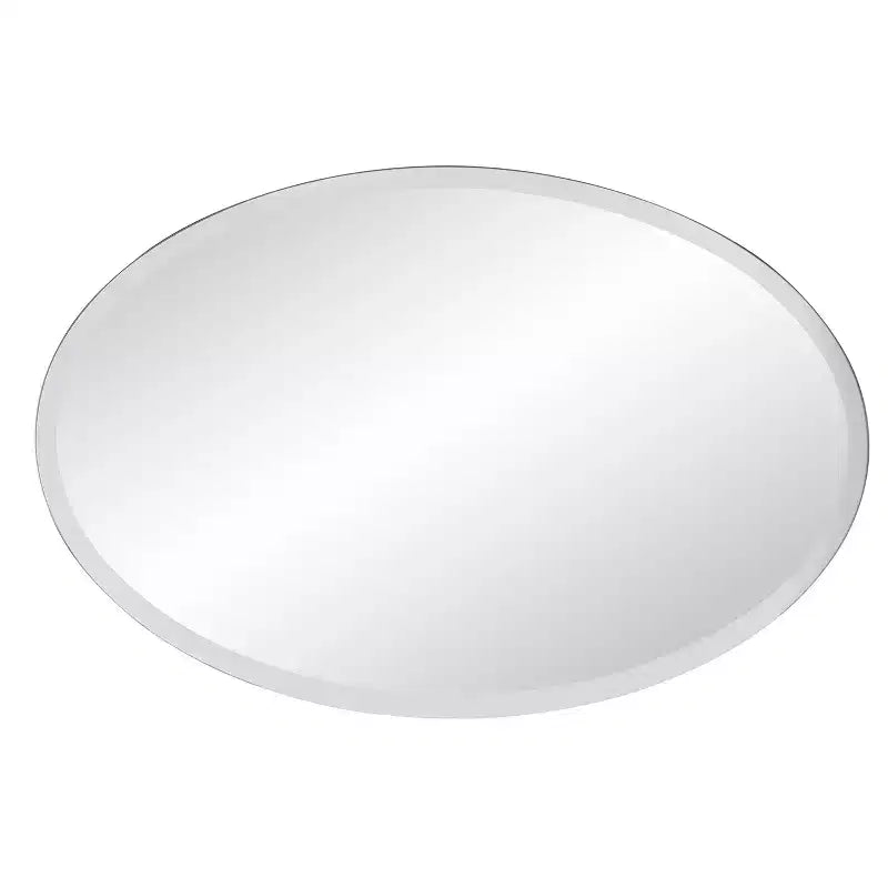 Specchio Decorativo Ovale da Parete, Moderno Senza Cornice, Montaggio a Parete, 36x24 pollici