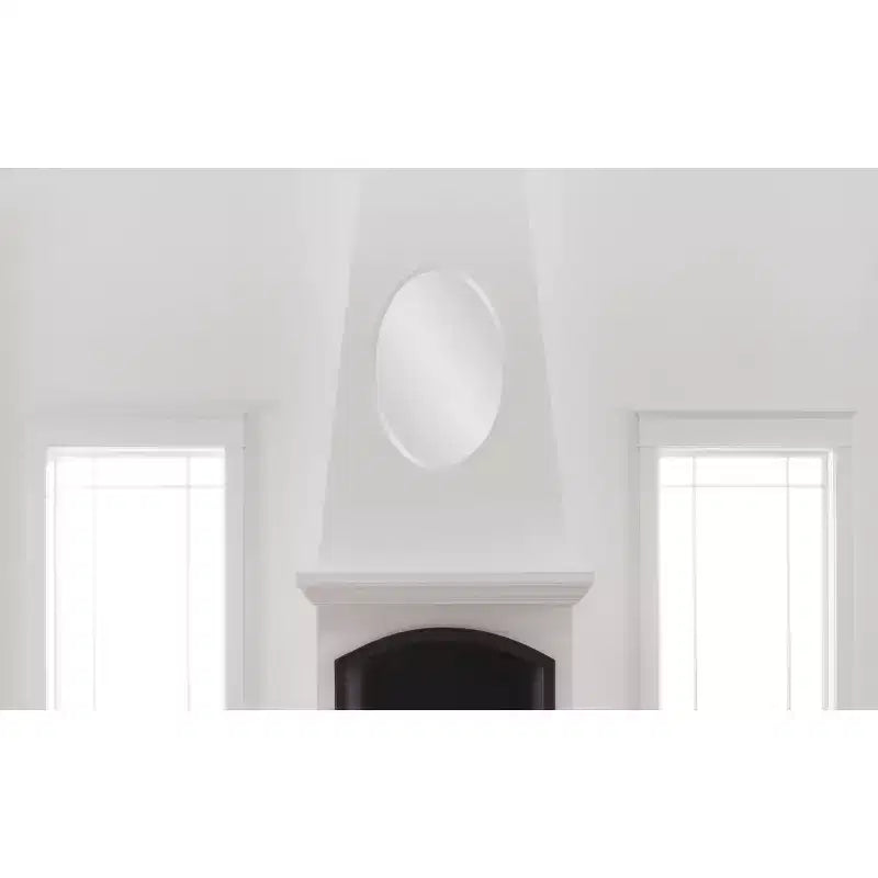 Specchio Decorativo Ovale da Parete, Moderno Senza Cornice, Montaggio a Parete, 36x24 pollici