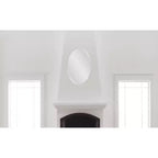 Specchio Decorativo Ovale da Parete, Moderno Senza Cornice, Montaggio a Parete, 36x24 pollici