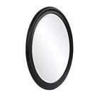 Specchio con cornice in legno nera opaca George rotondo da 36" con bordo smussato
