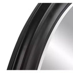 Specchio con cornice in legno nera opaca George rotondo da 36" con bordo smussato