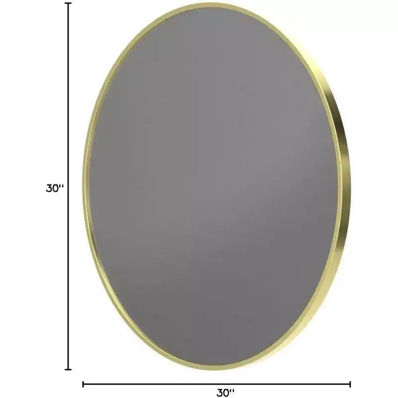 Specchio Rotondo da 30 Pollici, Specchio Circolare con Cornice in Metallo, da Parete per Ingresso, Bagno, Toilette, Soggiorno, Oro