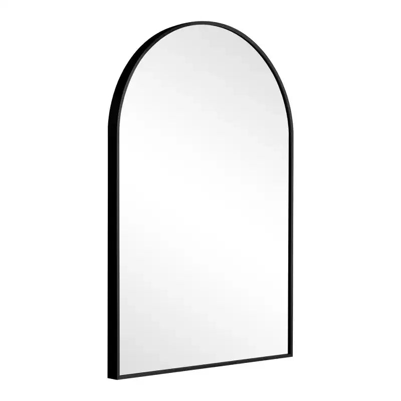 Specchio da Parete Nero con Bordo Sottile, Lega di Alluminio, Design ad Arco ad Angolo Retto