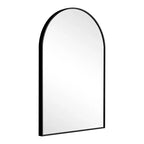 Specchio da Parete Nero con Bordo Sottile, Lega di Alluminio, Design ad Arco ad Angolo Retto