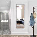 Full Length Aluminum Mirror 63x20 Inch, Standing Dressing Mirror with Adjustable Height, Black