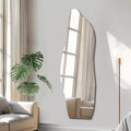64x21 Irregular Full Length Mirror, HD Frameless Cloud Mirror Wall Mounted Mirror, Full Body Wavy Mirror for Bedroom Living Room with Tempered Glass