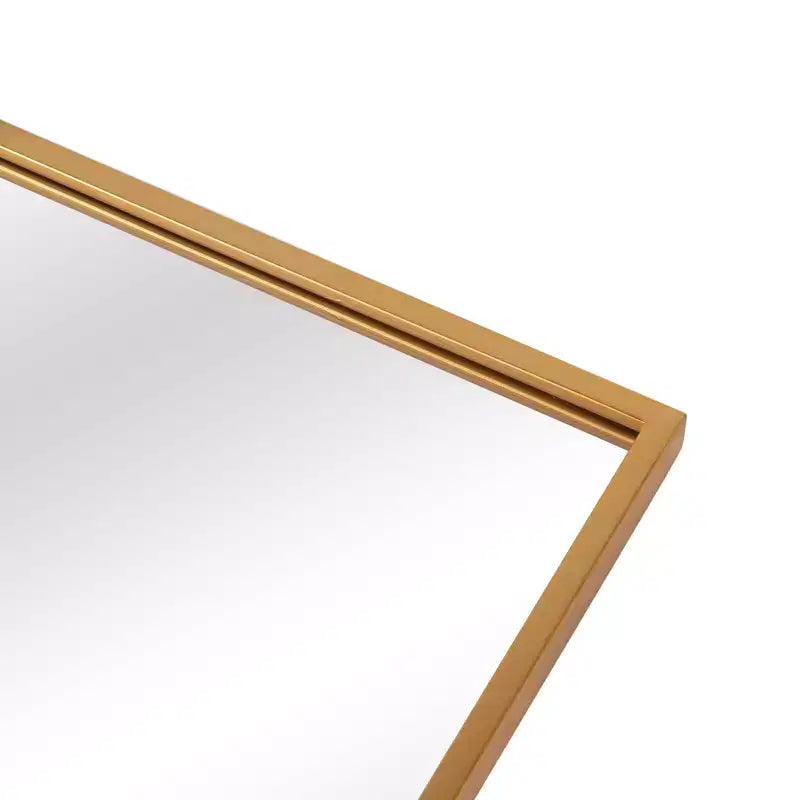 Specchio da bagno rettangolare 38x26 con cornice in metallo, immagini HD e vetro a prova di esplosione oro