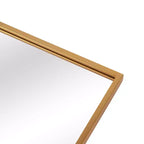 Specchio da bagno rettangolare 38x26 con cornice in metallo, immagini HD e vetro a prova di esplosione oro