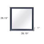 Specchio decorativo quadrato con cornice in legno 38 Blue
