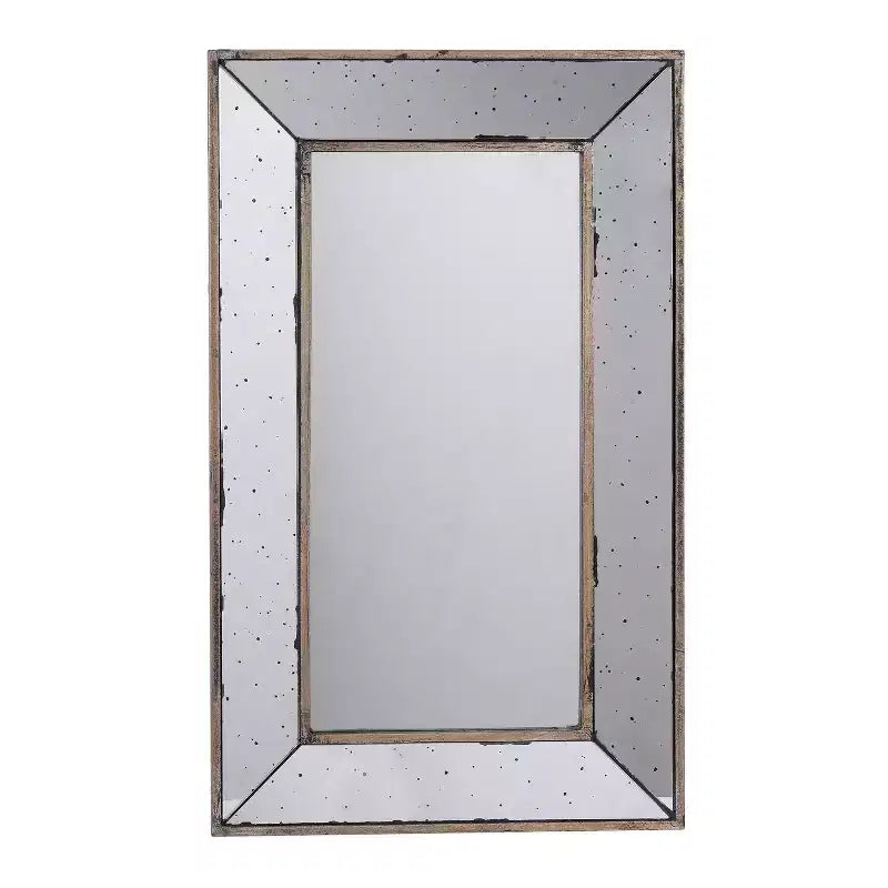 HomeRoots 24 Silver Framed Antiqued Accent Mirror