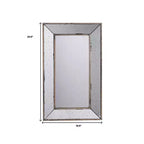 Specchio decorativo anticato con cornice argentata da 24