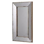 Specchio decorativo anticato con cornice argentata da 24