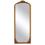 Specchio da terra intagliato fai da te con cornice ad arco rustica in legno massello, 21 pollici L x 64 pollici A, colore dorato