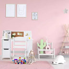 Set Scrivania e Sedia per Studio, Scrivania Didattica per Bambini - Con Scaffale, Bacheca, Mobiletti - Perfetto per Bambini dai 3 agli 8 Anni