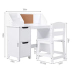 Set Scrivania e Sedia per Studio, Scrivania Didattica per Bambini - Con Scaffale, Bacheca, Mobiletti - Perfetto per Bambini dai 3 agli 8 Anni