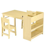 Tavolino da arte per bambini con set di 2 sedie, scrivania artigianale in legno per bambini con ripiani portaoggetti, tavoli artigianali per bambini dai 2 ai 10 anni, tavolo da disegno per attività