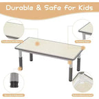 Set Tavolo e Sedie per Bambini, Tavolo per Bambini Regolabile in Altezza per Età 2-10, Gambe Antiscivolo, Tavolo per Attività Artigianali, Tavolo per Attività per Bambini per Asilo Nido e Casa