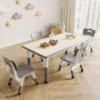Set Tavolo e Sedie per Bambini, Tavolo per Bambini Regolabile in Altezza per Età 2-10, Gambe Antiscivolo, Tavolo per Attività Artigianali, Tavolo per Attività per Bambini per Asilo Nido e Casa