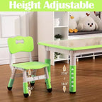 Set di Tavolo e 6 Sedie per Bambini - Scrivania Multifunzione Regolabile in Altezza, Sedie Ergonomiche, Max 136 kg, Adatto per Età 2-10, Casa, Aula