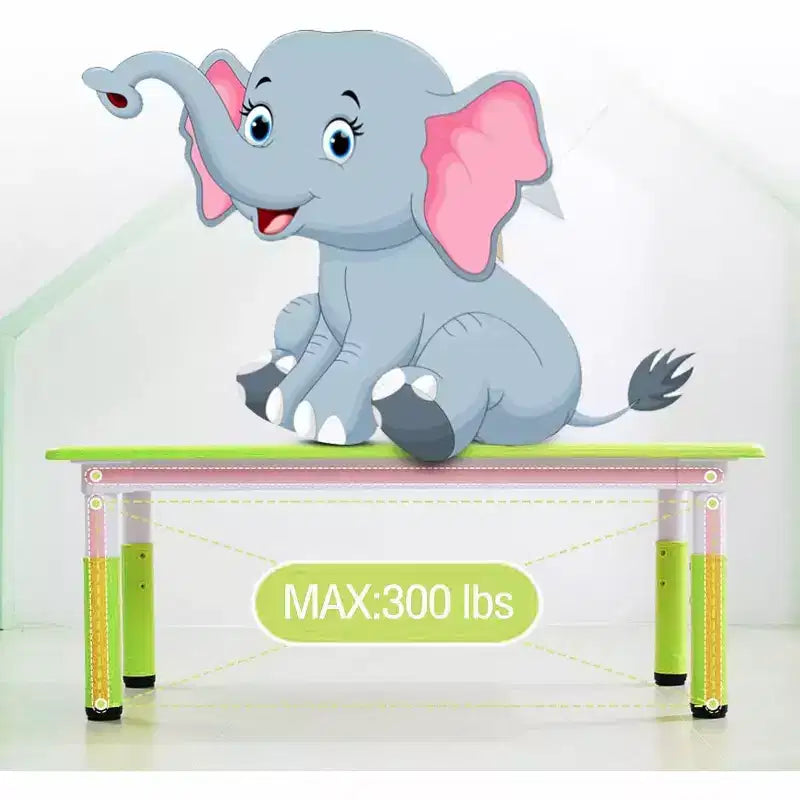Set di Tavolo e 6 Sedie per Bambini - Scrivania Multifunzione Regolabile in Altezza, Sedie Ergonomiche, Max 136 kg, Adatto per Età 2-10, Casa, Aula
