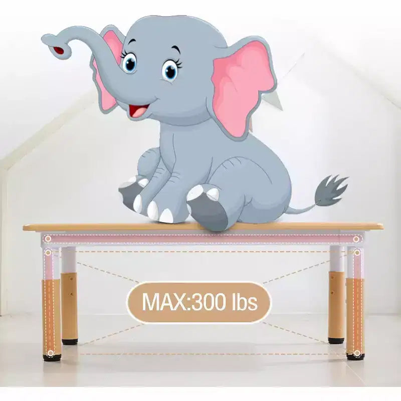 Set di Tavolo e 6 Sedie per Bambini - Scrivania Multifunzione Regolabile in Altezza, Sedie Ergonomiche, Max 136 kg, Adatto per Età 2-10, Casa, Aula