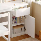 Set scrivania e sedia per bambini in legno massello: piano regolabile inclinabile + scomparto integrato + lampada a clip, postazione di studio ergonomica per bambini