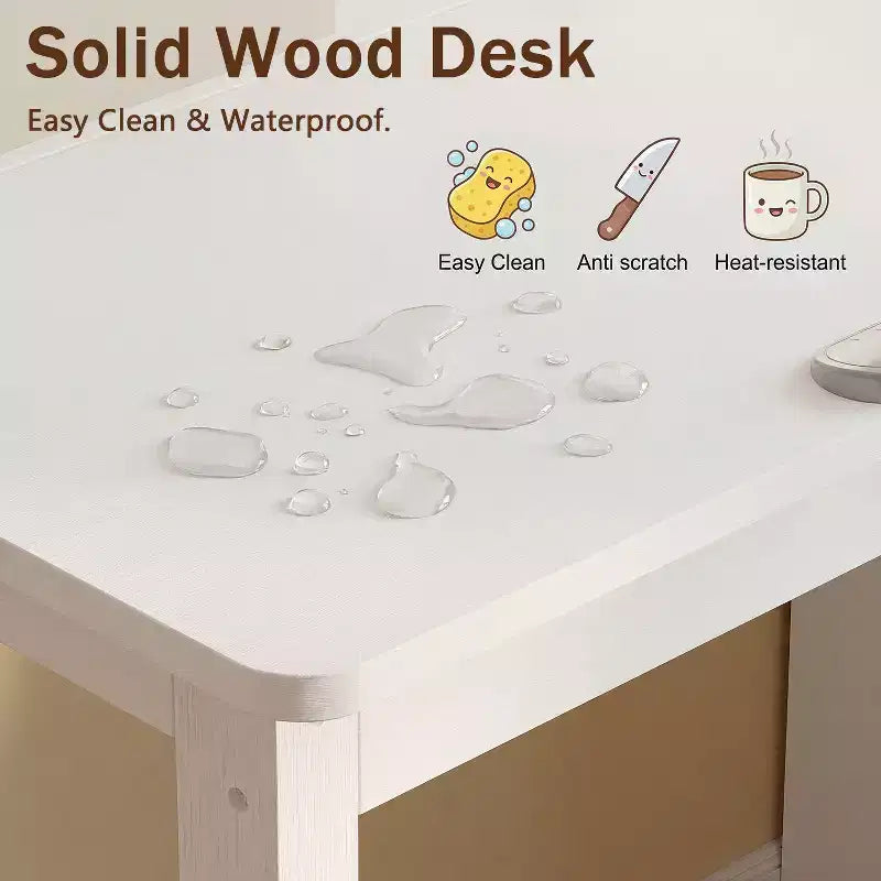 Set scrivania e sedia per bambini in legno massello: piano regolabile inclinabile + scomparto integrato + lampada a clip, postazione di studio ergonomica per bambini