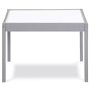 Set 3 Pezzi Tavolo per Bambini con Superficie Cancellabile a Secco e Due Sedie, Grigio