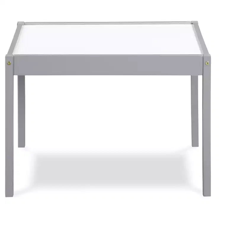 Set 3 Pezzi Tavolo per Bambini con Superficie Cancellabile a Secco e Due Sedie, Grigio