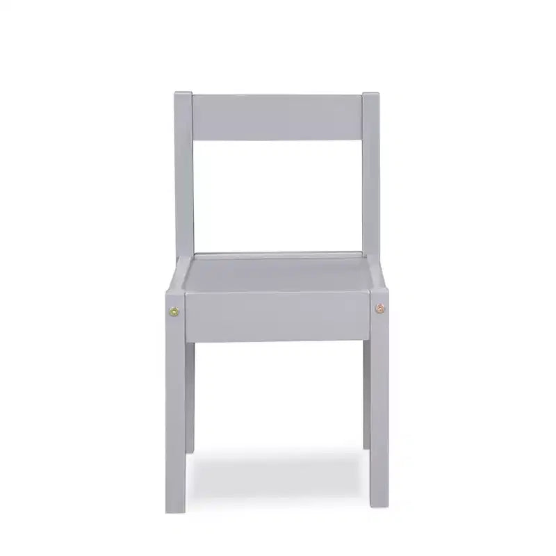 Set 3 Pezzi Tavolo per Bambini con Superficie Cancellabile a Secco e Due Sedie, Grigio