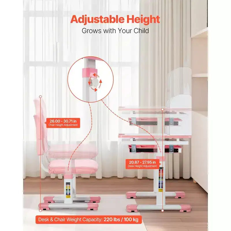Scrivanie per bambini in legno colore bianco altezza 73.66 cm con scaffale a giorno
