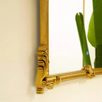 35 specchio da parete barocco revival con cornice intagliata in PU, striscia luminosa retroilluminata, specchio decorativo per bagno, camera da letto o soggiorno