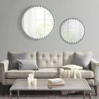 Specchio da Parete Rotondo da 27 con Cornice in Metallo di Ferro, Elegante Specchio Decorativo per Bagno, Camera da Letto o Corridoio