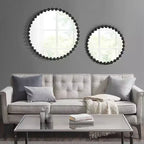 Specchio da Parete Rotondo da 27 con Cornice in Metallo di Ferro, Elegante Specchio Decorativo per Bagno, Camera da Letto o Corridoio