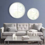 Specchio da Parete Rotondo da 27 con Cornice in Metallo di Ferro, Elegante Specchio Decorativo per Bagno, Camera da Letto o Corridoio