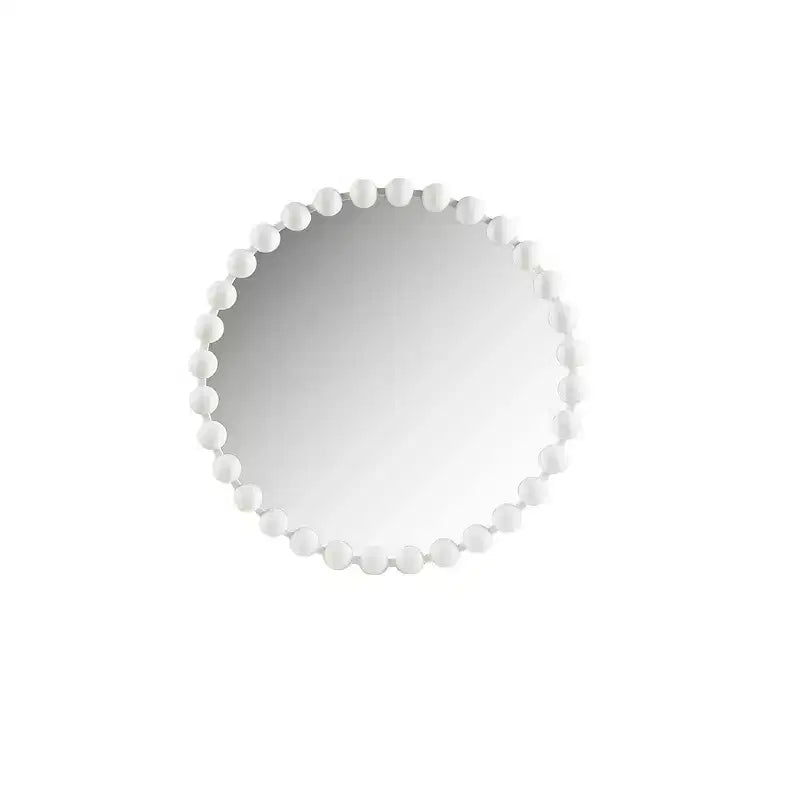Specchio da Parete Rotondo da 27 con Cornice in Metallo di Ferro, Elegante Specchio Decorativo per Bagno, Camera da Letto o Corridoio