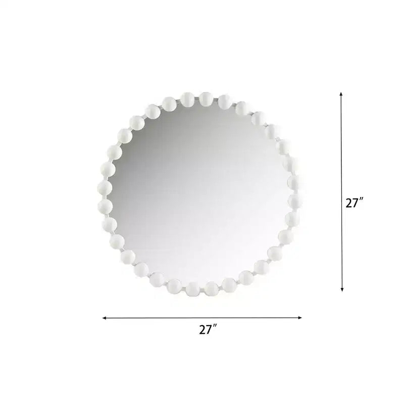 Specchio da Parete Rotondo da 27 con Cornice in Metallo di Ferro, Elegante Specchio Decorativo per Bagno, Camera da Letto o Corridoio