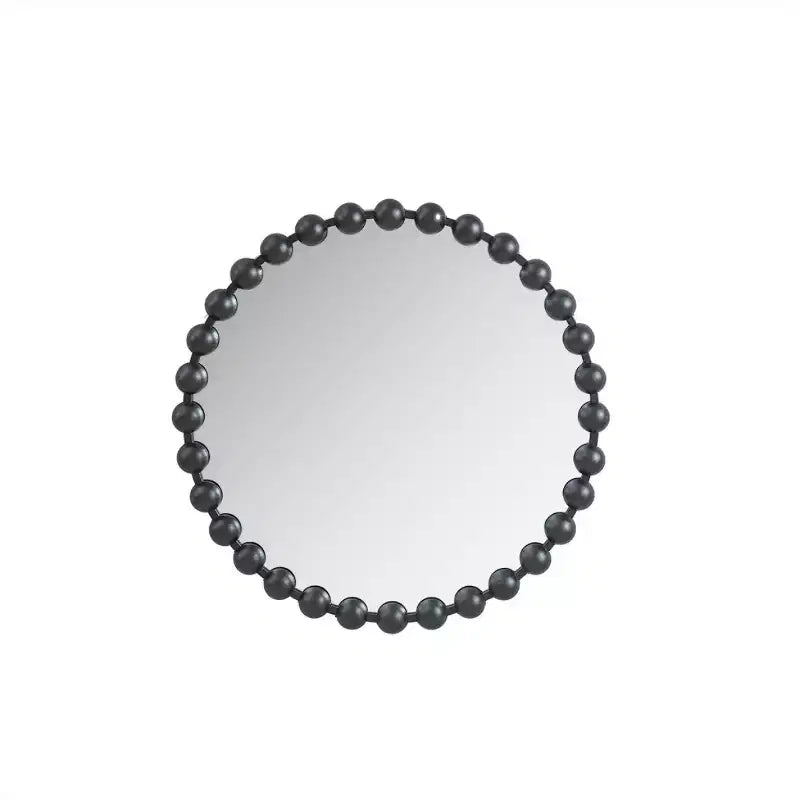 Specchio da Parete Rotondo da 27 con Cornice in Metallo di Ferro, Elegante Specchio Decorativo per Bagno, Camera da Letto o Corridoio