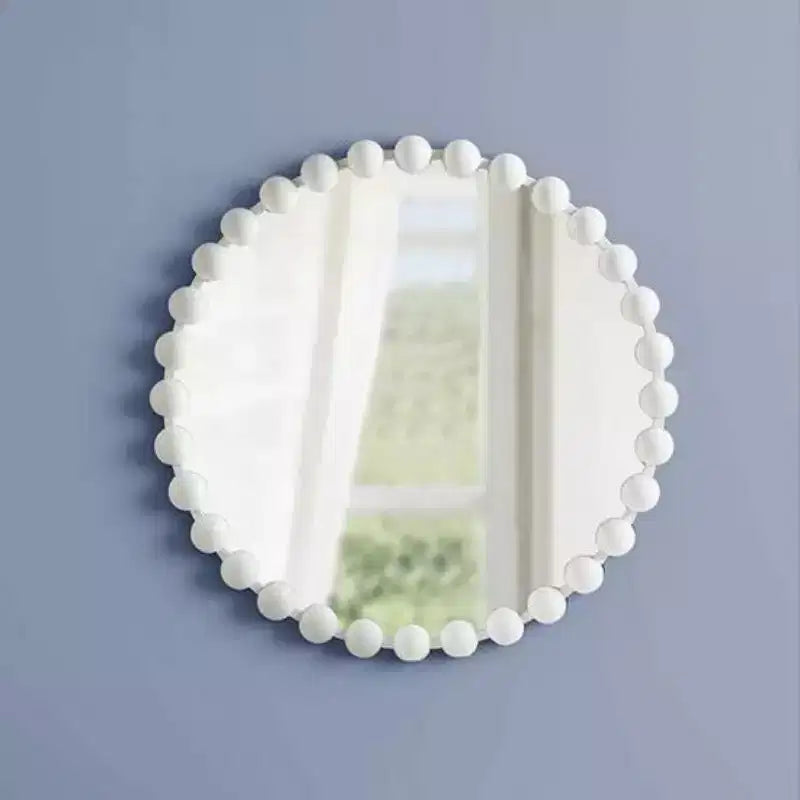 Specchio da Parete Rotondo da 27 con Cornice in Metallo di Ferro, Elegante Specchio Decorativo per Bagno, Camera da Letto o Corridoio