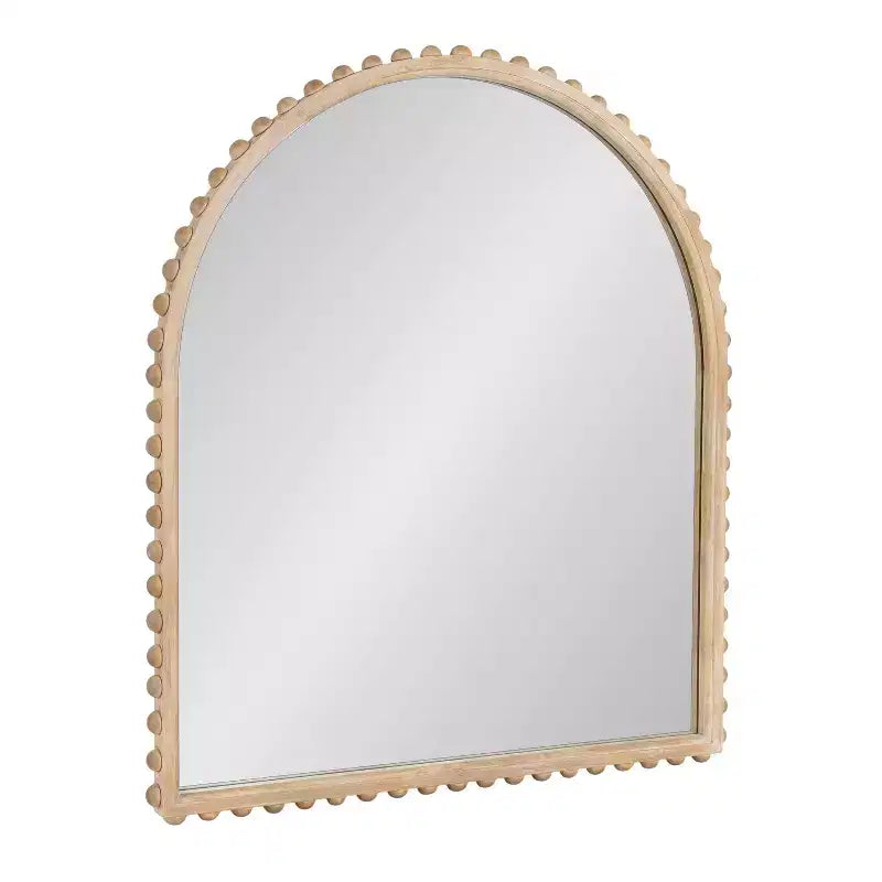 Kate and Laurel Beadbrook Arched Wall Mirror, Natural, 28x32