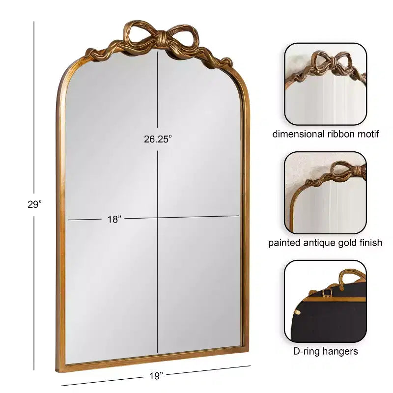 Specchio ad arco Arendahl Ribbon, oro, 19x29