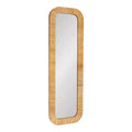Kate and Laurel Rahfy Rectangle Framed Wall Mirror, Natural, 12x36